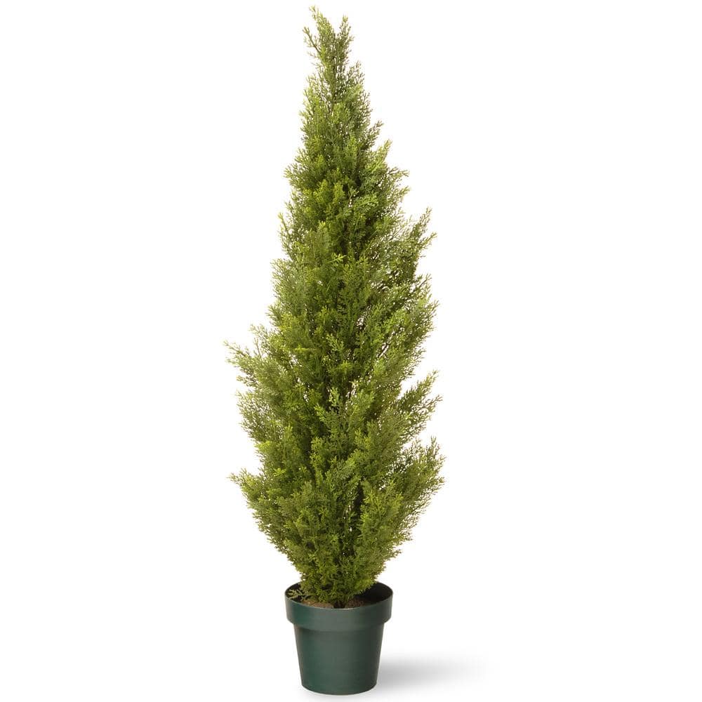 48 in. Artificial Arborvitae Tree in Dark Green Round Growers Pot