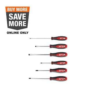 Phillips/Slotted Flat Head Hex Drive Screwdriver Set with Tri-Lobe Handle (6-Piece)