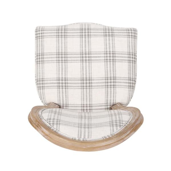 Noble House Karter Gray Plaid and Light Beige Upholstered Dining Chair (Set  of 2) 105396 - The Home Depot