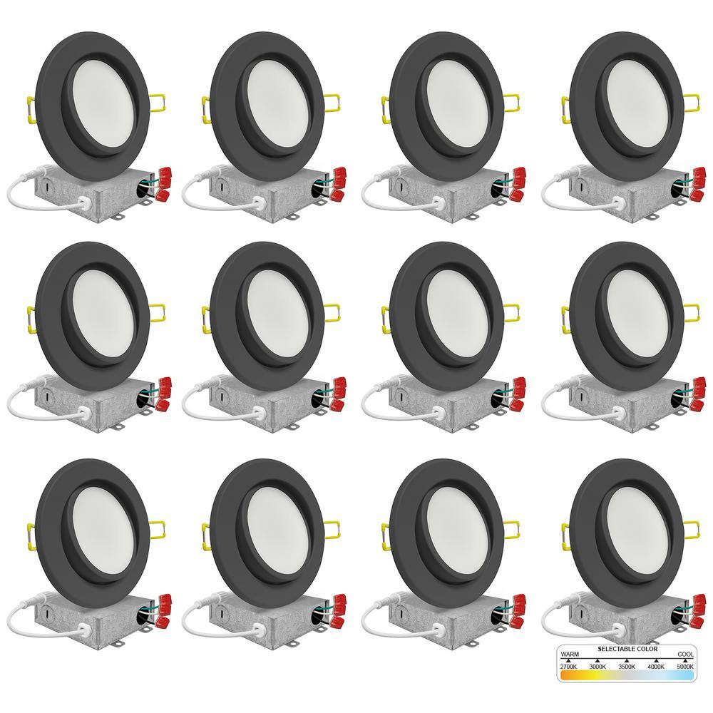 NuWatt Energy Star 4-in Black Aluminum LED Recessed Light, 630 Lumens