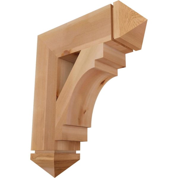 Ekena Millwork 5.5 in. x 26 in. x 22 in. Western Red Cedar Merced Arts and Crafts Smooth Bracket