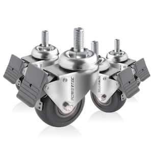 2-3/8 in. Swivel Stem Caster Wheels with Brake, Dual Locking TPR Rubber Castor Wheels, 400 lbs Loads Rating (4-Pack)