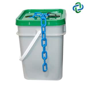 1.5 in. (#6,38 mm) x 300 ft. Sky Blue Plastic Barrier Chain in a Pail