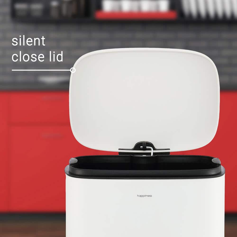 Curtis 8-Gallon White Stainless Steel Step-Open Trash Can