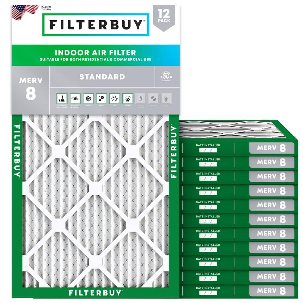 15 in. x 28 in. x 1 in. MERV 8 (FPR 5) Dust Defense Pleated HVAC AC Furnace Air Filters Replacement (12-Pack) price history on PriceWatchPro