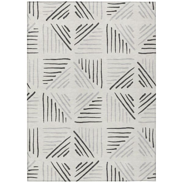 Chantille Machine Washable Indoor/Outdoor Abstract ACN2413 Ivory 3 ft. x 4 ft. Area Rug
