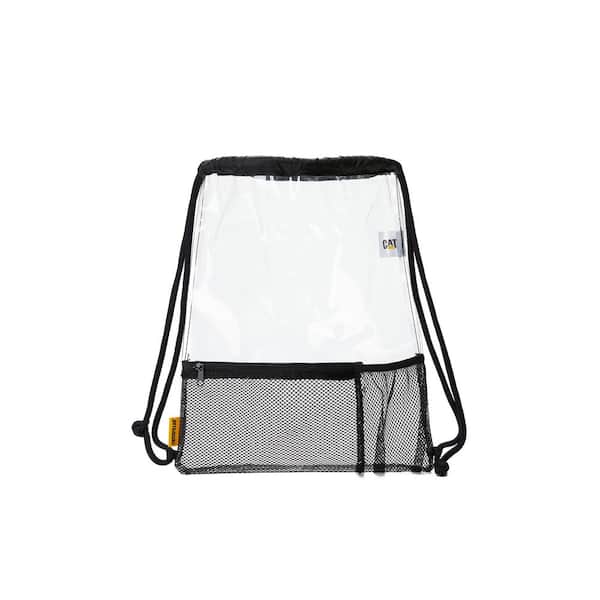 Soft Bag, 13 in., 2 Pockets, Transparency, 100% Clear PVC, Drawstring Bag, Large Capacity, Easy Clean