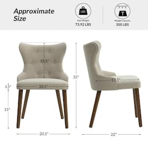 Susana Ivory Mid-century modern Dining Chair with Button-tufted Set of 2