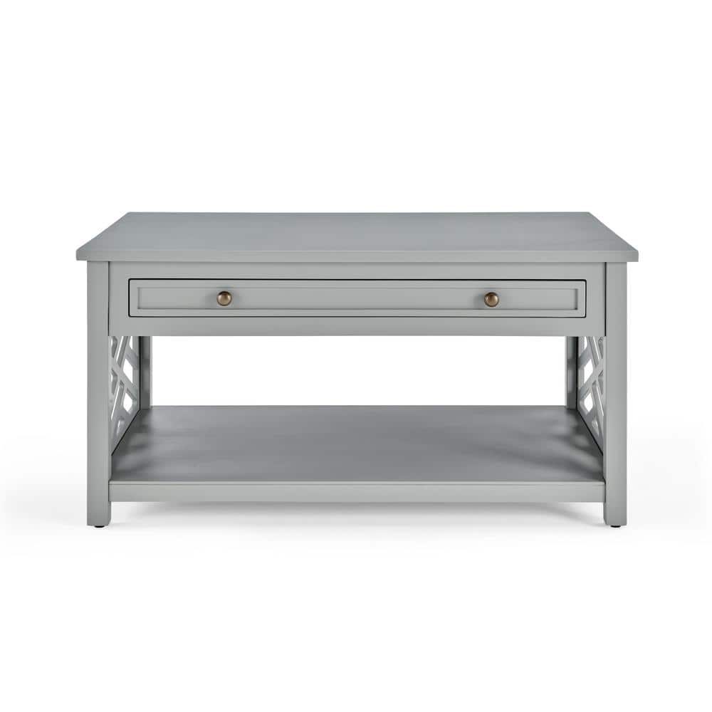 Coventry Dove Gray 36" Wood Coffee Table with Storage Drawer