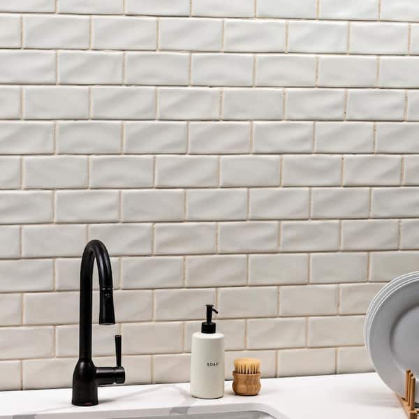 MSI Dove Gray Handcrafted 3 in. x 6 in. Glossy Ceramic Gray Subway Tile (1 sq. ft. / case)