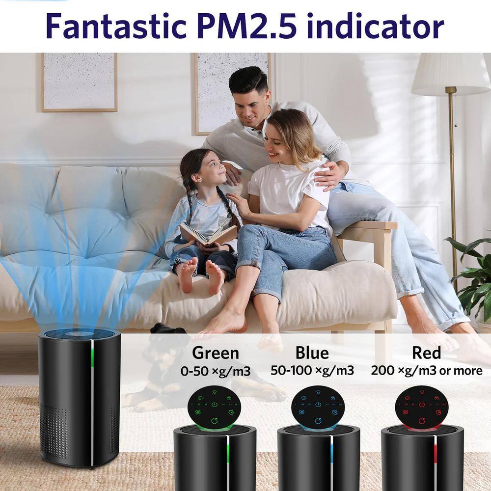 Black Console HEPA Air Purifier with Touch Control