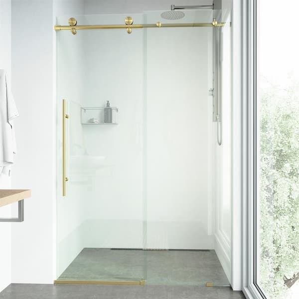 VIGO Elan EClass 60 to 64 in. W x 76 in. H Sliding Frameless Shower