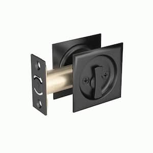 2-7/16 in. (62 mm) Oil-Rubbed Bronze Square Pocket Door Pull with Privacy Lock