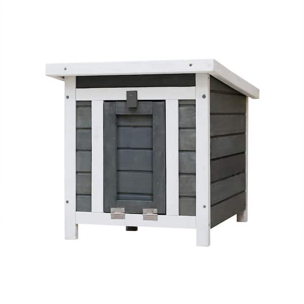 Tunearary Outdoor Lockable Rabbit Cage Pet Cage Made of Fir Wood with Removable Tray and Openable Roof