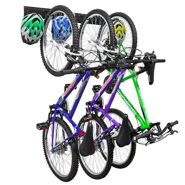 Bike Folding Storage Rack Blue 2 Bikes Wall Mounted Bicycle Hook Shed Garage 