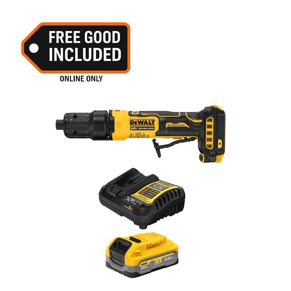DEWALT ATOMIC 20 V MAX Lithium-Ion Cordless Die Grinder with Paddle Switch with 20 V MAX XR Power Stack 3.5 Ah Battery, Charger (DCG420BWCBP320C)