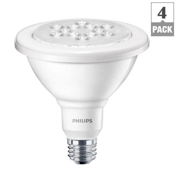 Philips 90W Equivalent Bright White (3000K) PAR38 Wet-Rated Outdoor and Security LED Flood Light Bulb (4-Pack)