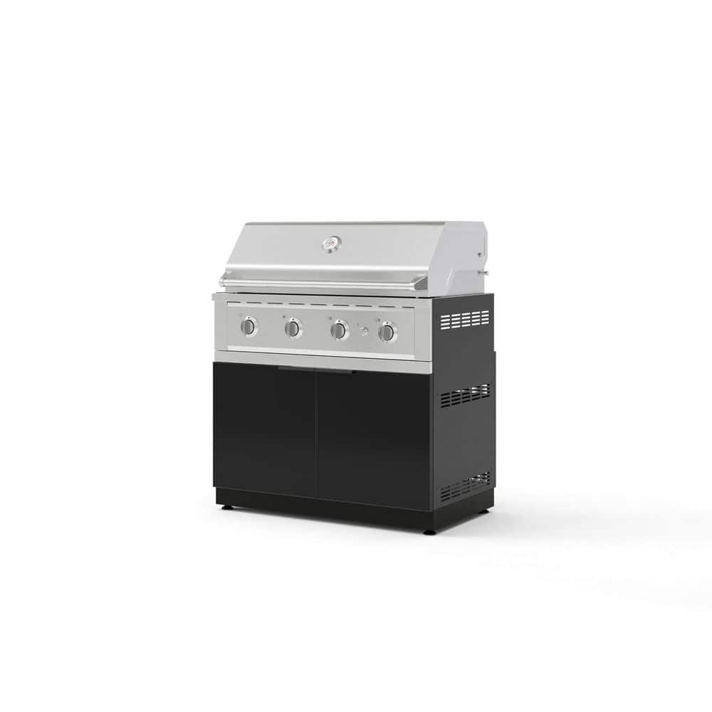 Outdoor Kitchen 2-Piece 3-Burners Natural Gas Grill Island in Black w/40 in. Performance Grill and Grill Cabinet price history on PriceWatchPro