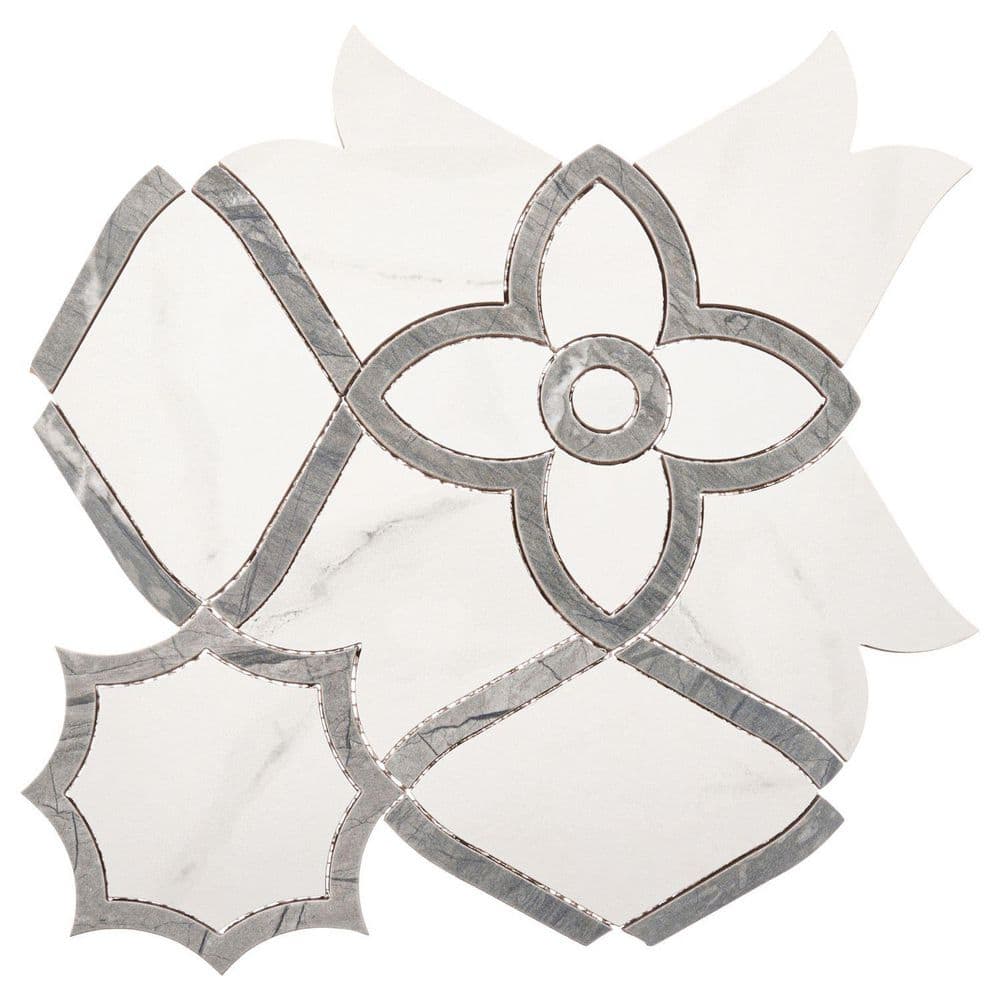Ciara Path Gray and White 10 in. x 10 in. Marble Look Matte Porcelain Mosaic Floor Wall and Tile (3.4 sq. ft. /Case) price history on PriceWatchPro