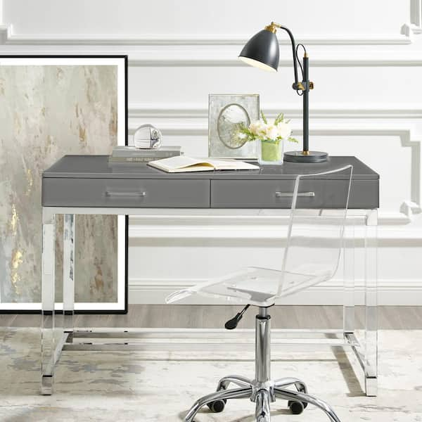 dark grey gloss desk