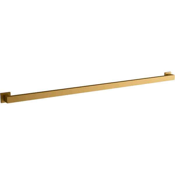 Square 43.94 in. Grab Bar in Vibrant Brushed Moderne Brass
