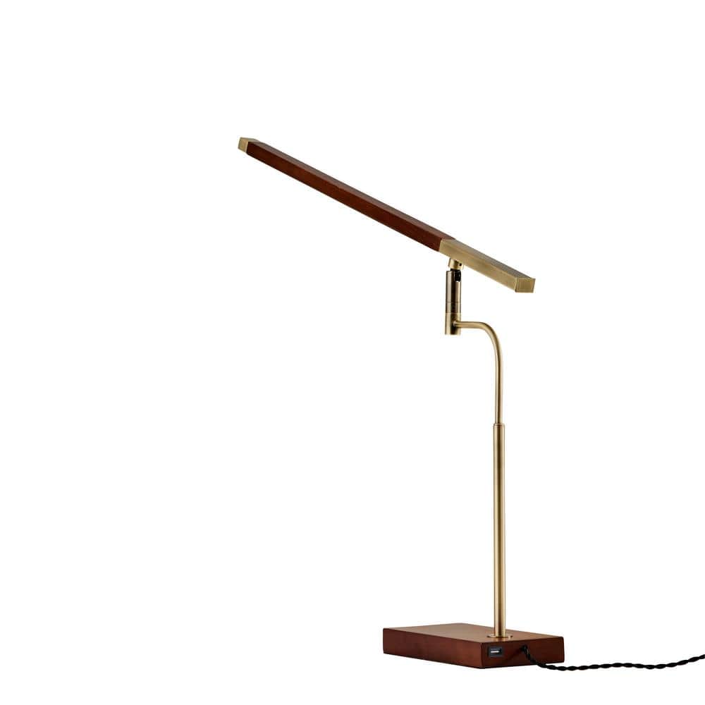 Barrett 28.5 in. LED Walnut Ash Wood Desk Lamp
