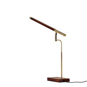 Barrett 28.5 in. LED Walnut Ash Wood Desk Lamp