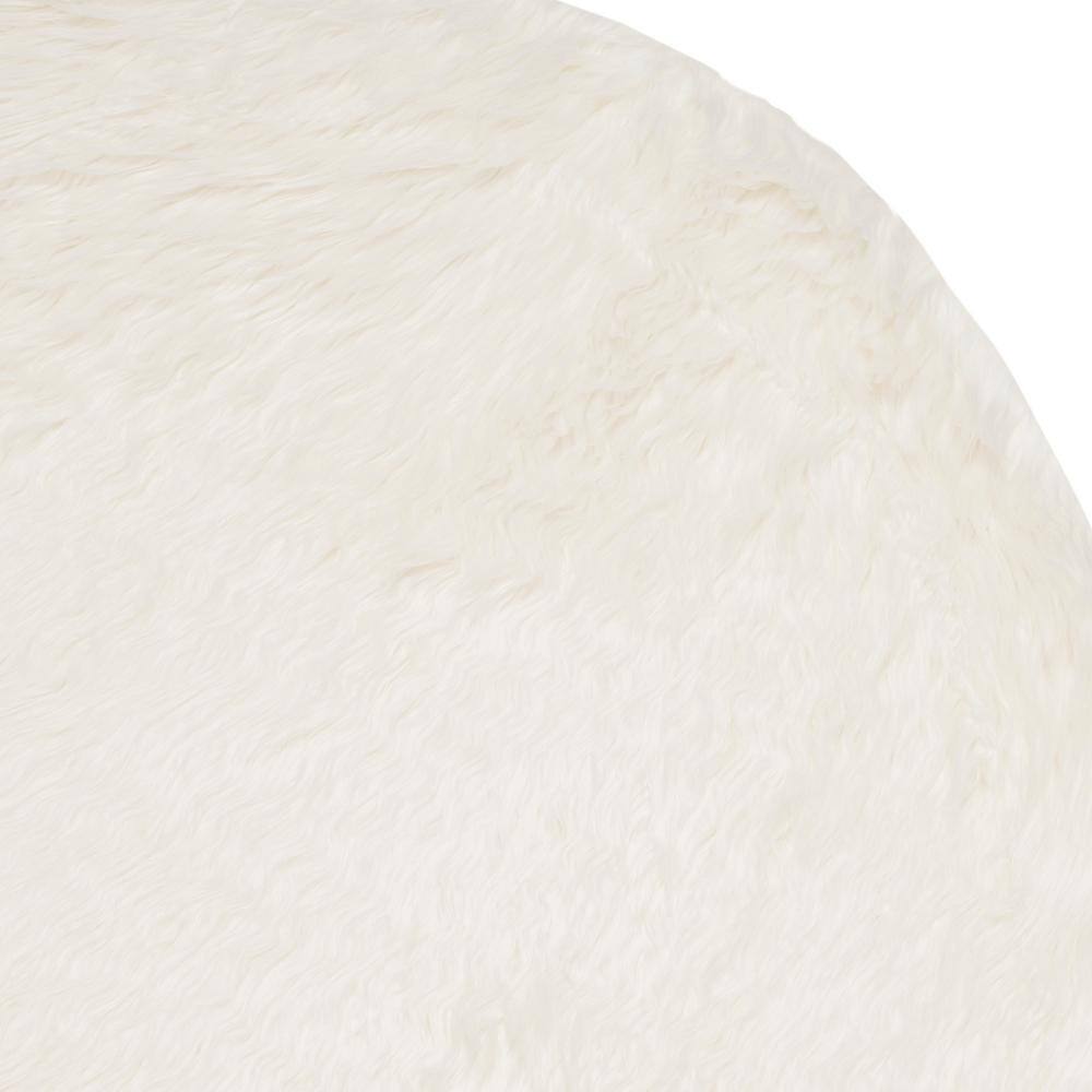 Ivory Luxe Silken Shag 5' x 7' Handmade Tufted Sheepskin Area Rug
