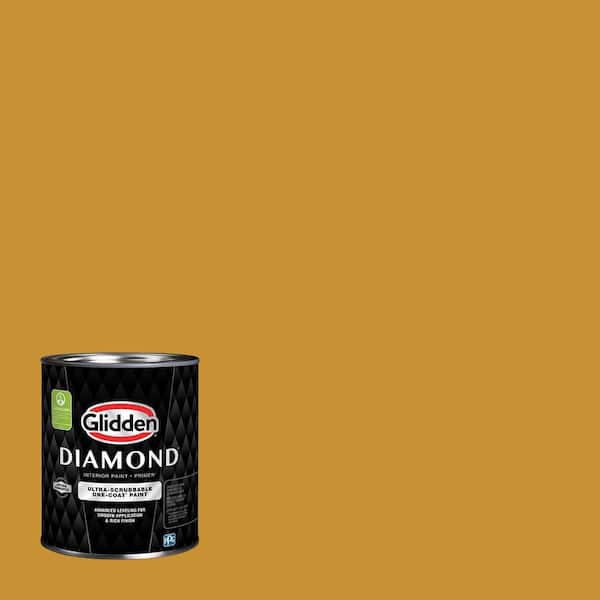 Glidden Diamond 1 qt. #PPG1209-7 Mecca Gold Flat Interior Paint with Primer