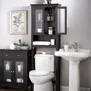 24 in. W x 68.26 in. H x 7.5 in. D Espresso Over-the-Toilet Storage