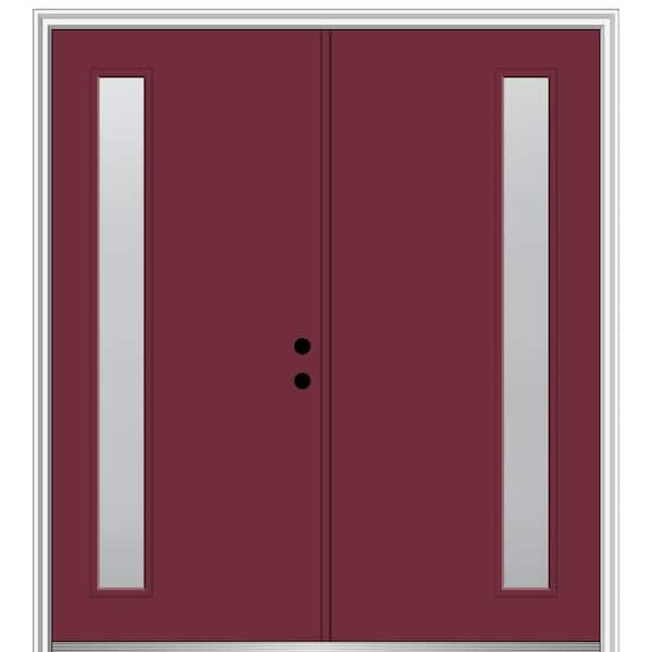 MMI Door 60 in. x 80 in. Viola Left Hand Inswing 1-Lite Frosted Painted Fiberglass Smooth Prehung Front Door on 4-9/16 in. Frame