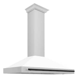 Autograph Edition 48 in. 400 CFM Ducted Vent Wall Mount Range Hood in Stainless Steel, White Matte & Matte Black