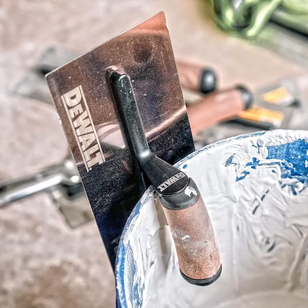 DEWALT 4.75 in. x 12 in. Gold Stainless Steel Flat Trowel with