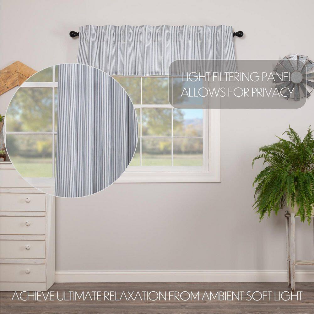 Denim Blue and White Striped Cotton Valance 16x72