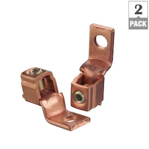 Copper Mechanical Wire Connector 3/0 Stranded to #4 Stranded with Single Hole Mount (2-Pack)