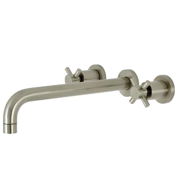 Kingston Brass Concord 2-Handle Wall Mount Roman Tub Faucet in Brushed Nickel (Valve Included)