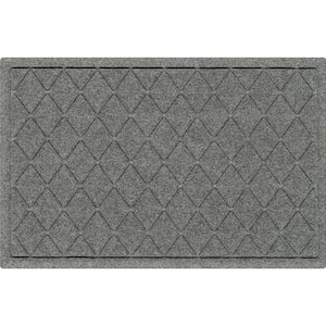 Waterhog Argyle Medium Gray 23 in. x 35 in. PET Polyester Indoor Outdoor Door Mat