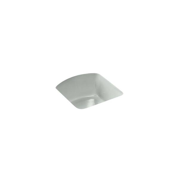 KOHLER Napa Gray 19 in. Cast Iron Undermount Bar Sink in Sea Salt
