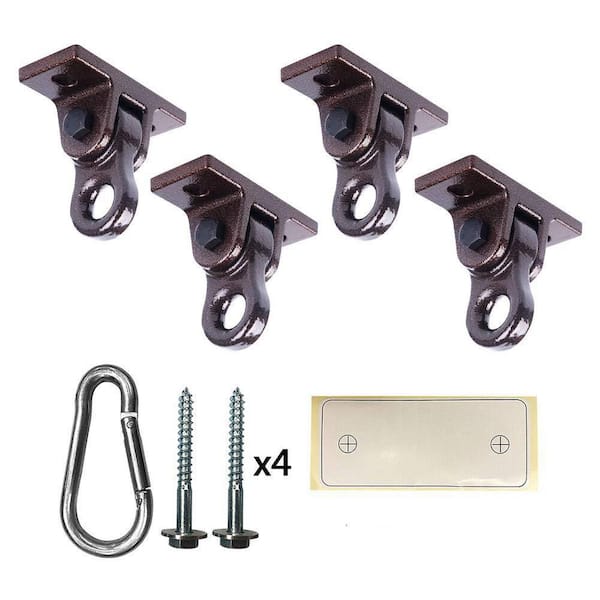 5000 lb. Capacity Heavy Duty Swing Hangers with Screws Bolts for Playground Porch Yoga Seat Trapeze, Bronze (4-Pack)