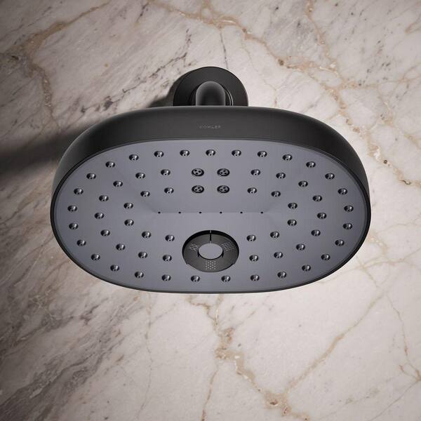 KOHLER Statement 3-Spray Patterns with 2.5 GPM 8 in. Wall Mount Fixed Shower Head in Matte Black