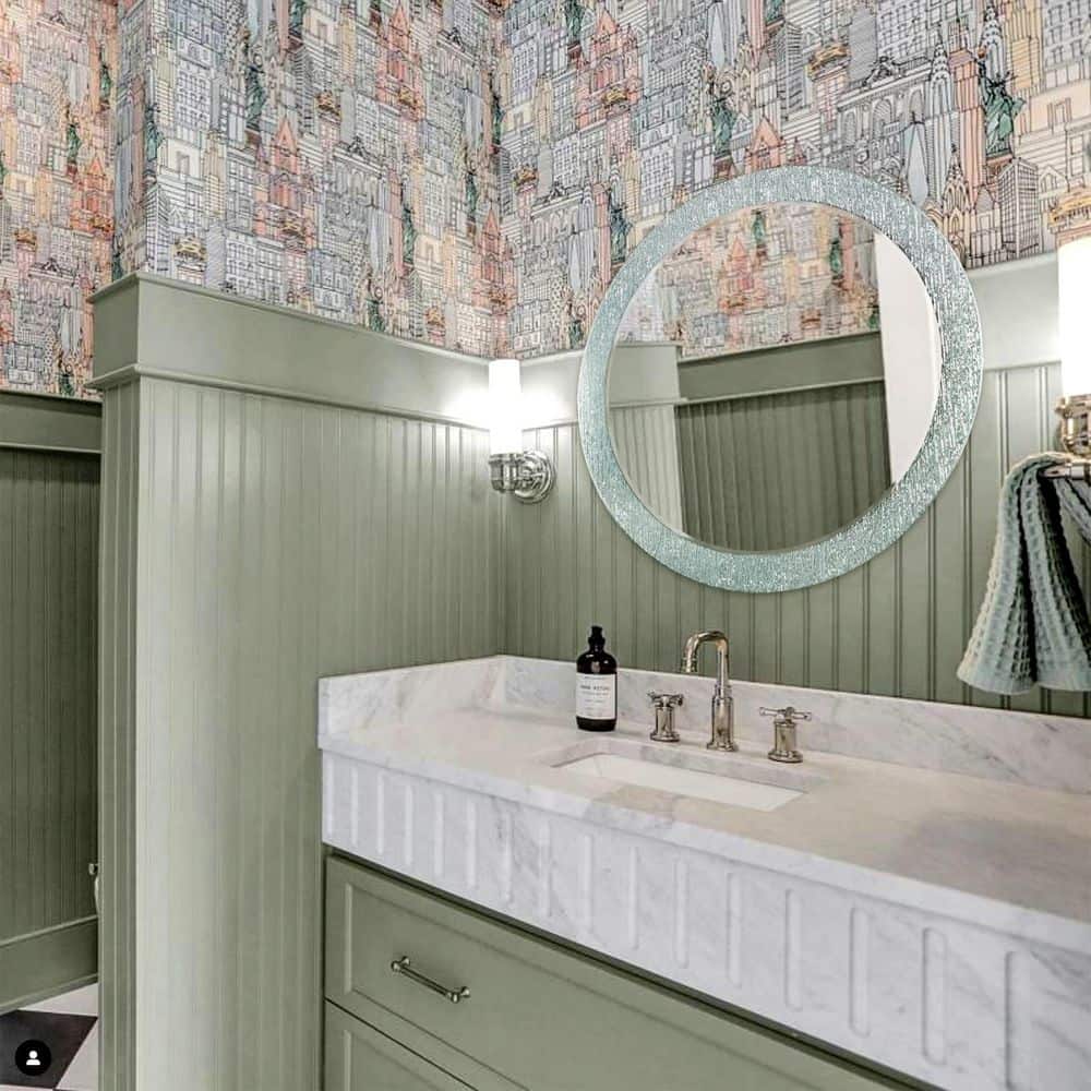 Molten Round Frameless Glass Bathroom Mirror