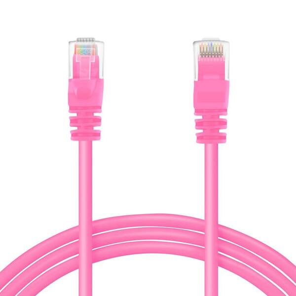 GearIt 10 ft. Cat6 RJ45 Ethernet LAN Network Patch Cable - Pink (16-Pack)