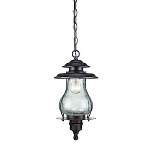 Blue Ridge Collection 1-Light Architectural Bronze Outdoor Hanging Lantern