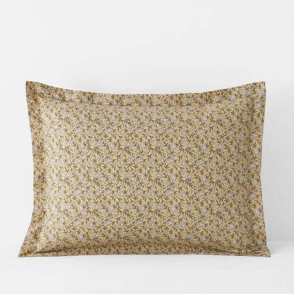 The Company Store Company Cotton Mini Floral Vine Ochre Cotton Percale Standard Sham