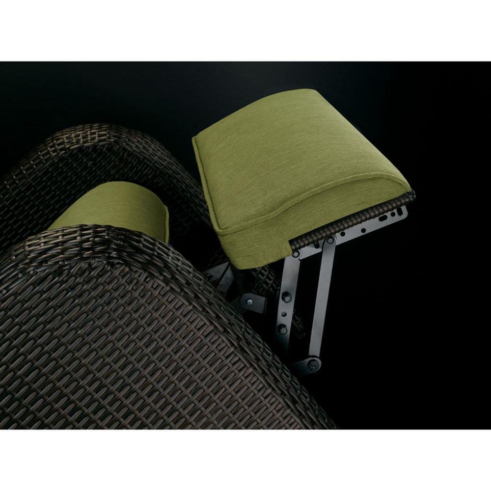 Cilantro Green Wicker and Steel Outdoor Reclining Lounge Chair