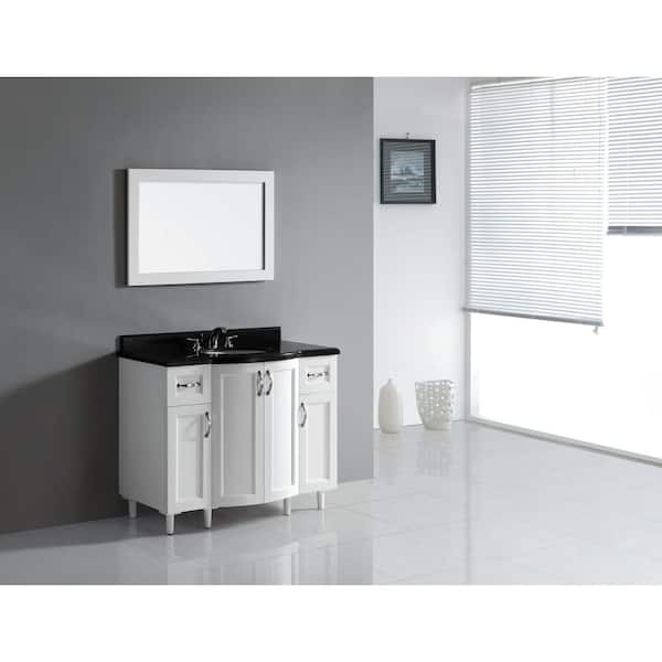 Gigi 36 in. W x 24 in. H Rectangular Framed Wall Mount Bathroom Vanity Mirror in White