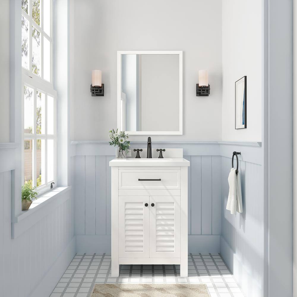 Buy Marksfield 24 in. W x 22 in. D Bath Vanity in White with Cultured
