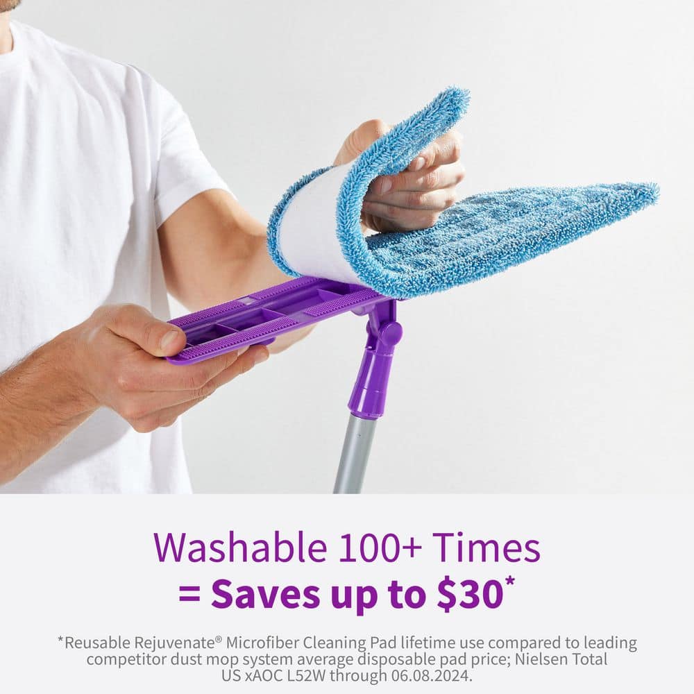 Rejuvenate Multicolor Microfiber Flat Mop Kit with Aluminum Handle