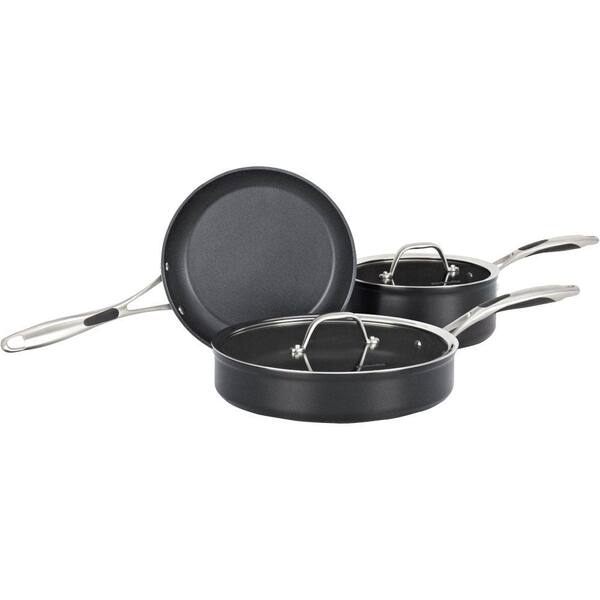 KitchenAid 5-Piece Hard Anodized Nonstick Cookware Set B in Black Diamond