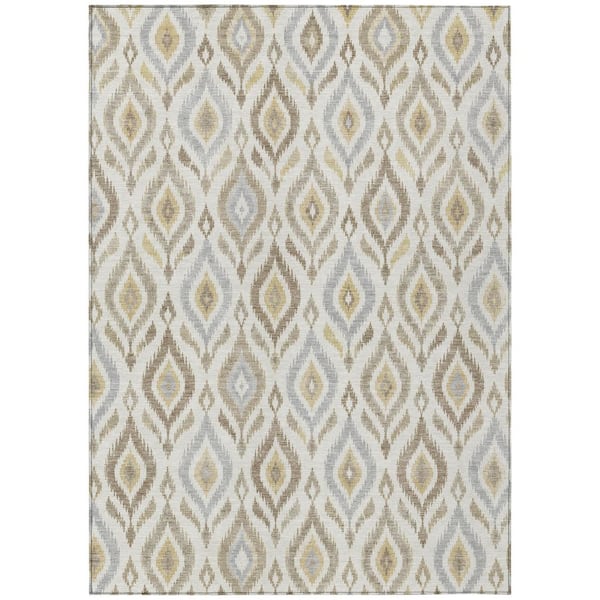 Chantille Machine Washable Indoor/Outdoor Abstract ACN3069 Ivory 10 ft. x 14 ft. Area Rug